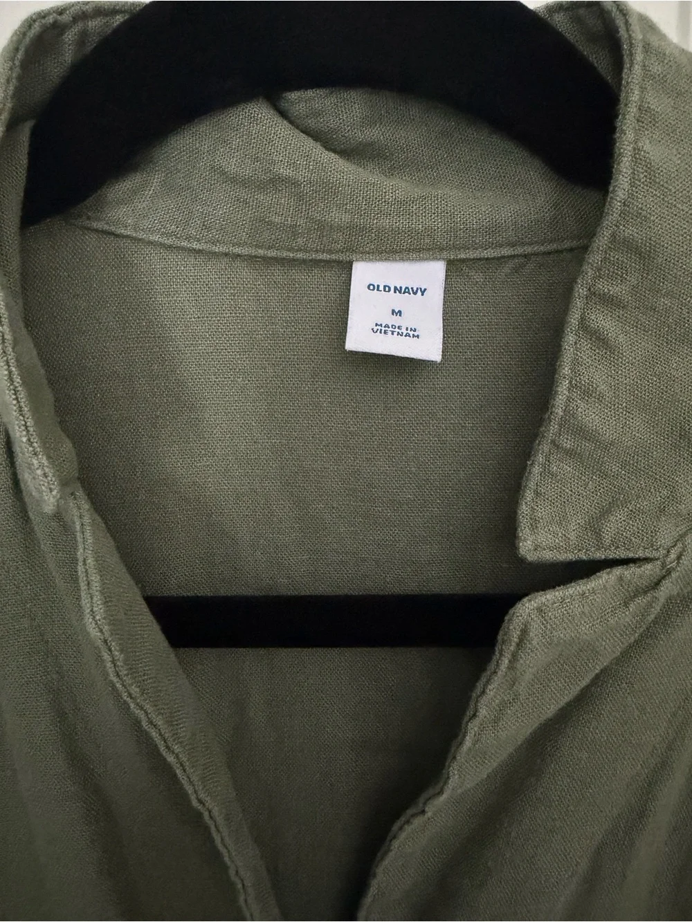 Old Navy Olive Green Button-Front Shirt Dress